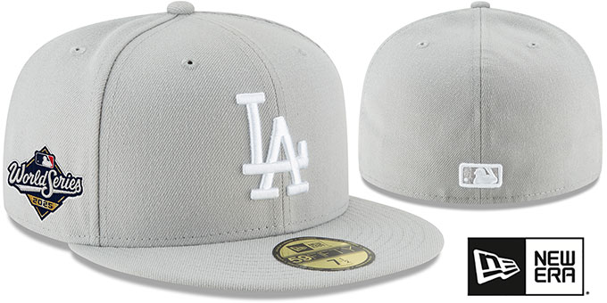 Dodgers '2025 WORLD SERIES' Grey-White Fitted Hat by New Era