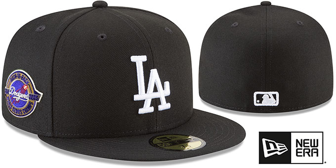 Dodgers 'BACK2BACK WORLD SERIES CHAMPIONS' Black-White Fitted Hat by New Era