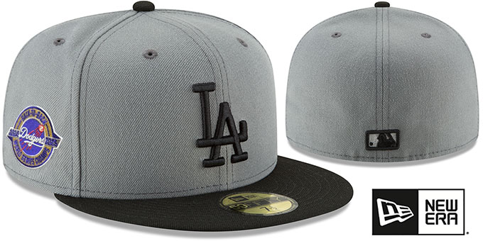 Dodgers 'BACK2BACK WORLD SERIES CHAMPIONS' Grey-Black Fitted Hat by New Era