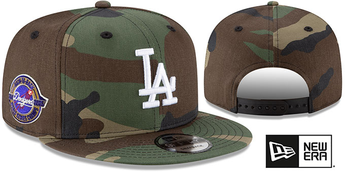 Dodgers 'BACK2BACK WORLD SERIES' CHAMPIONS SNAPBACK Army Camo Hat by New Era