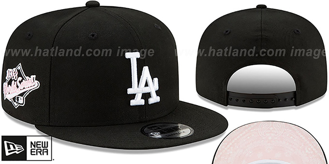 Dodgers 'BANDANA PINK BOTTOM SNAPBACK' Black Hat by New Era