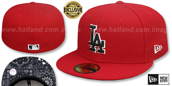 Dodgers 'BLACKDANA BOTTOM' Red Fitted Hat by New Era