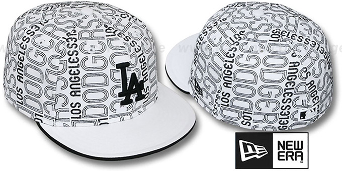 Dodgers 'GOOD TIMES ALL-OVER' White-Black Fitted Hat by New Era