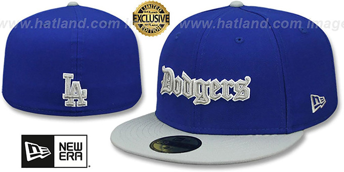 Dodgers 'GOTHIC TEAM-BASIC' Royal-Grey Fitted Hat by New Era