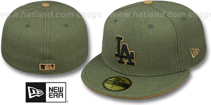 Dodgers 'HEATHER SLICE' Olive Fitted Hat by New Era