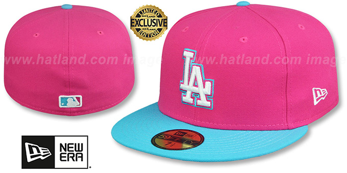 Dodgers 'MIAMI VICE' Beetroot-Blue Fitted Hat by New Era