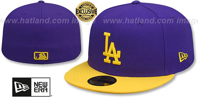 Dodgers 'OPPOSITE-TEAM' Purple-Gold Fitted Hat by New Era