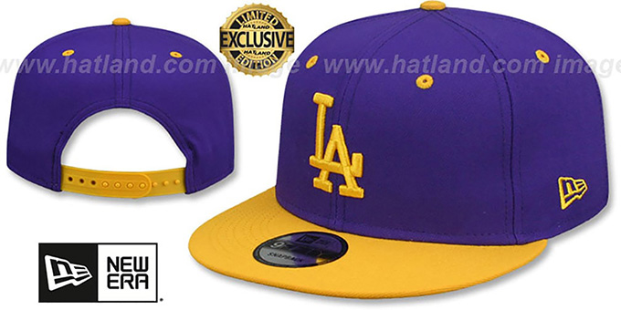 Dodgers 'OPPOSITE-TEAM SNAPBACK' Purple-Gold Hat by New Era