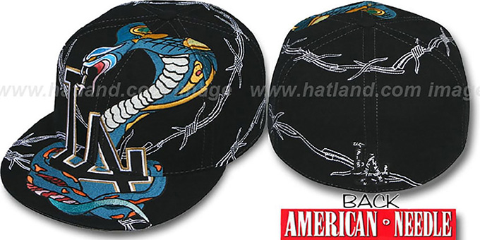 Dodgers 'SNAKE BITE' Black Fitted Hat by American Needle