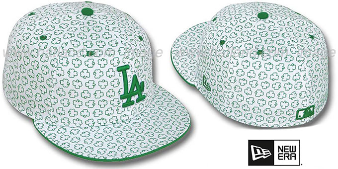 Dodgers 'ST PATS FLOCKING' White Fitted Hat by New Era