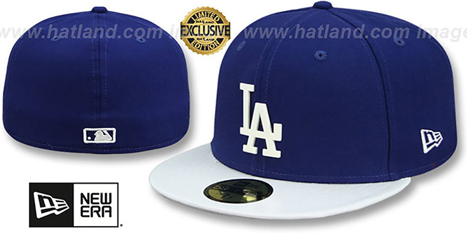 Dodgers 'WHITE METAL-BADGE' Royal-White Patent Fitted Hat by New Era