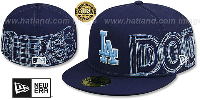 Dodgers 'WORD-WRAP' Navy Fitted Hat by New Era