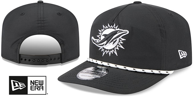 Dolphins '1920 ROPE SNAPBACK' Black-White Hat by New Era