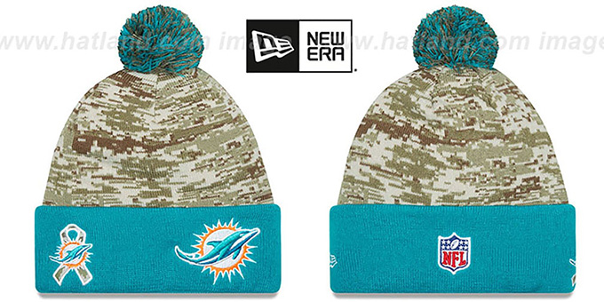 Dolphins '2015 SALUTE-TO-SERVICE' Knit Beanie Hat by New Era