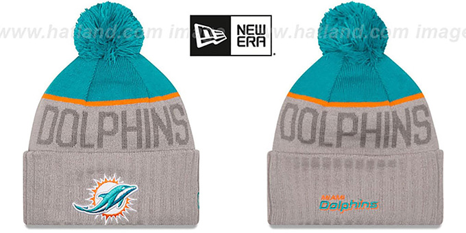 Dolphins '2015 STADIUM' Grey-Aqua Knit Beanie Hat by New Era