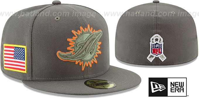 Dolphins '2017 SALUTE-TO-SERVICE' Green Fitted Hat by New Era