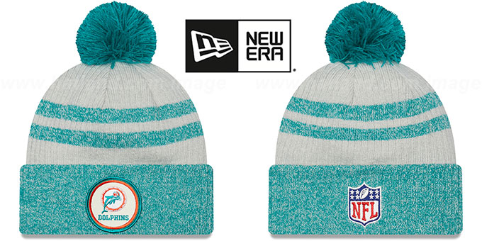 Dolphins '2022 NFL THROWBACK SIDELINE' Knit Beanie Hat by New Era