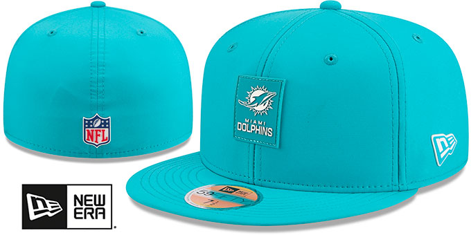 Dolphins '2025 HOT WEATHER NFL SIDELINE' Aqua Fitted Hat by New Era