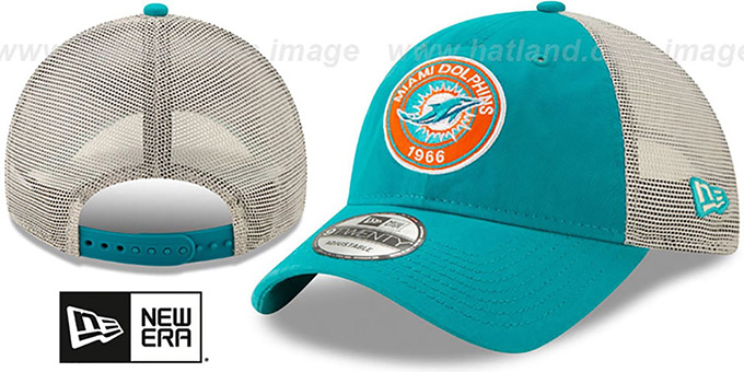 Dolphins 'ESTABLISHED CIRCLE TRUCKER SNAPBACK' Hat by New Era
