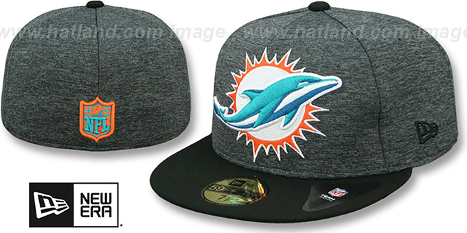 Dolphins 'HEATHER-HUGE' Grey-Black Fitted Hat by New Era