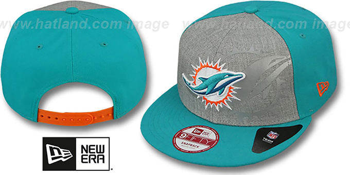 Dolphins 'HEATHER-REFLECT SNAPBACK' Grey-Aqua Hat by New Era