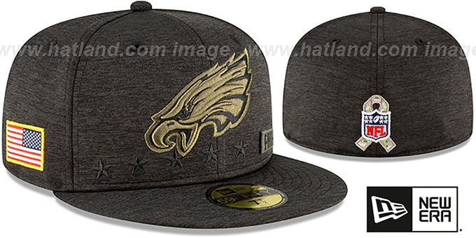 Eagles '2020 SALUTE-TO-SERVICE' ST Black Fitted Hat by New Era