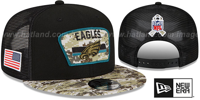 Eagles '2021 SALUTE-TO-SERVICE SNAPBACK' Black-Desert Hat by New Era