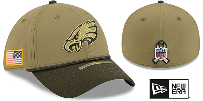 Eagles '2025 SALUTE-TO-SERVICE FLEX' Olive-Dark Green Hat by New Era