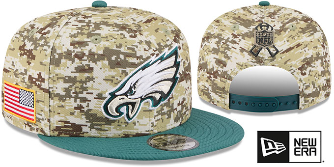 Eagles 2025 'SALUTE-TO-SERVICE SNAPBACK' Desert Storm-Green Hat by New Era