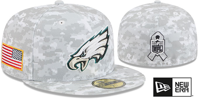 Eagles '2025 SALUTE-TO-SERVICE' Snow White Digital Fitted Hat by New Era