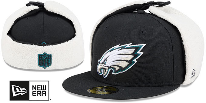 Eagles 'CLASSIC DOGEAR' Black Fitted Hat by New Era