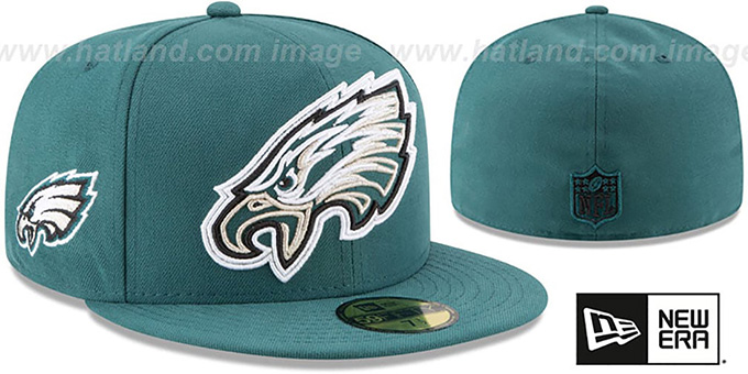 Philadelphia Eagles FRAME-FRONT Green Fitted Hat by New Era