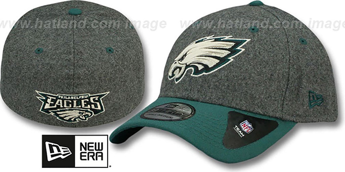 Eagles 'MELTOP FLEX' Grey-Green Hat by New Era