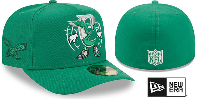 Eagles 'NFL CARTOON  A-FRAME' Kelly Fitted Hat by New Era
