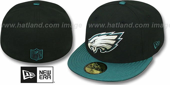 Eagles 'NFL JERSEY-BASIC' Black-Green Fitted Hat by New Era