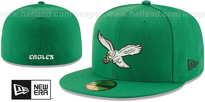 Eagles 'NFL THROWBACK TEAM-BASIC' Green Fitted Hat by New Era