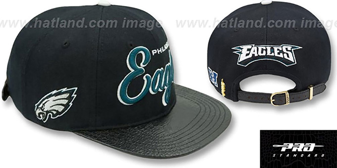 Eagles 'SCRIPT SUPER BOWL LII STRAPBACK' Black Hat by Pro Standard