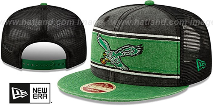 Eagles 'TB HERITAGE-BAND TRUCKER SNAPBACK' Black-Green Hat by New Era