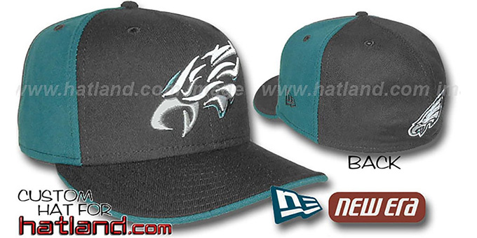 Eagles 'TRACE PINWHEEL' Black-Green Fitted Hat