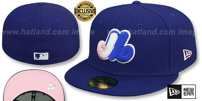 Expos 2004 'COOPERSTOWN PINK LOGO BOTTOM' Fitted Hat by New Era