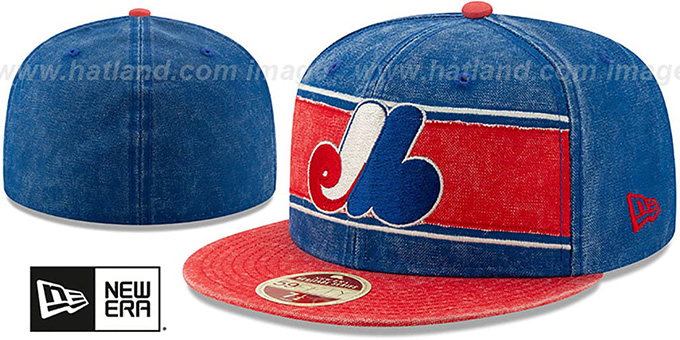Expos 'COOPERSTOWN HERITAGE-BAND' Royal-Red Fitted Hat by New Era