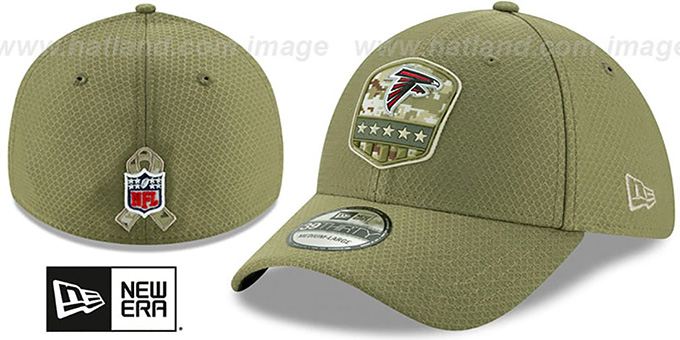 Falcons '2019 SALUTE-TO-SERVICE FLEX' Olive Hat by New Era