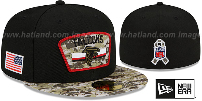 Falcons '2021 SALUTE-TO-SERVICE' Black-Desert Fitted Hat by New Era