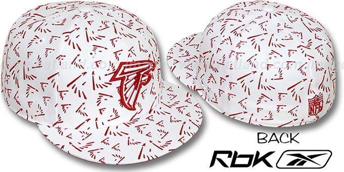 Falcons 'TEAM-FLOCKING ALL-OVER' White Fitted Hat by Reebok