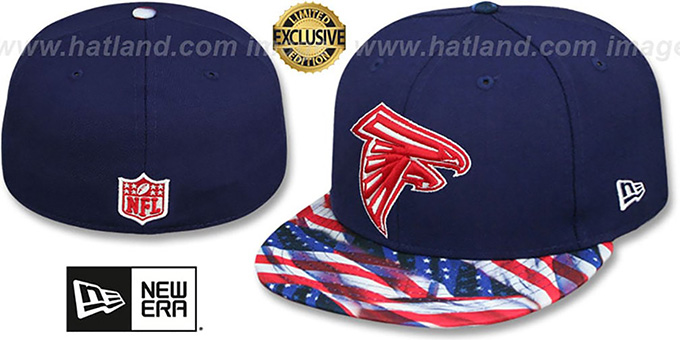 Falcons 'USA WAVING-FLAG' Navy Fitted Hat by New Era
