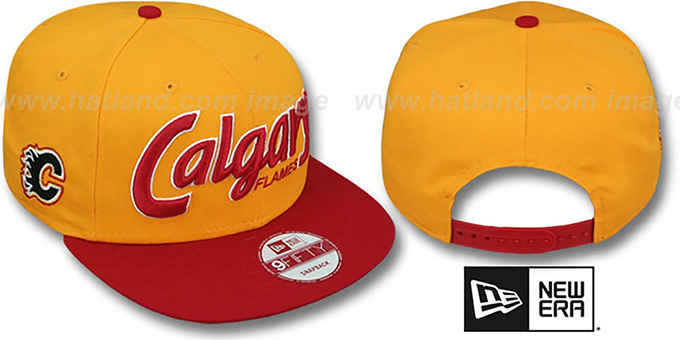 Flames 'SNAP-IT-BACK SNAPBACK' Gold-Red Hat by New Era