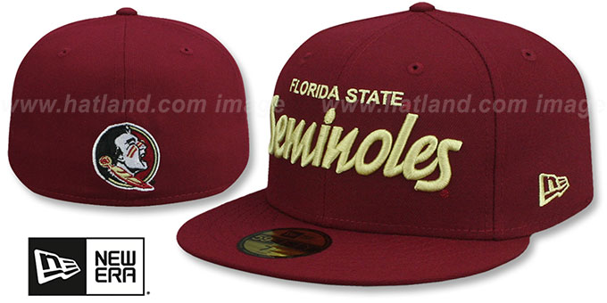 Florida State 'NCAA TEAM-SCRIPT' Burgundy Fitted Hat by New Era