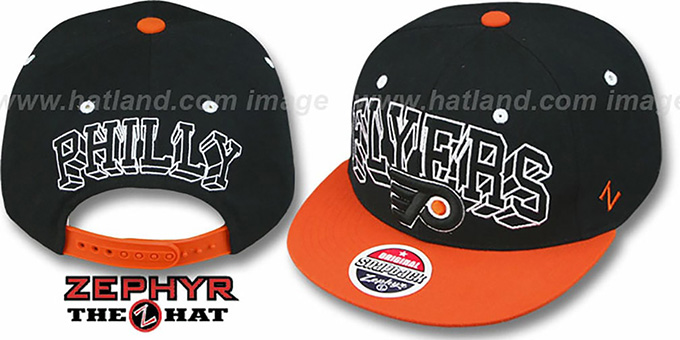 Flyers '2T BLOCKBUSTER SNAPBACK' Black-Orange Hat by Zephyr
