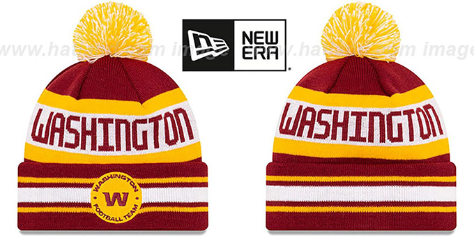 Football Team 'THE JAKE' Burgundy Knit Beanie Hat by New Era