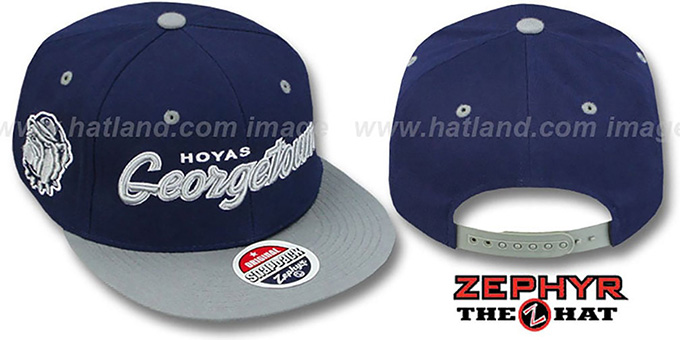 Georgetown '2T HEADLINER SNAPBACK' Navy-Grey Hat by Zephyr